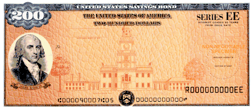 $200 Series EE US Savings Bond featuring James Madison