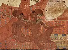 Neferneferure and Neferneferuaten Tasherit. Shown here as children, they were two of six daughters born to Akhenaten and Nefertiti. It is possible that Neferneferuaten Tasherit was the one who may have been her father's co-regent and may have ruled as the female pharaoh, Neferneferuaten.