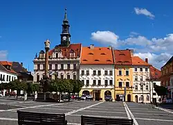 Town hall and Holy Trinity Column on T. G. Masaryk Square