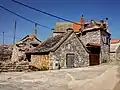 Roofs of houses made of stone