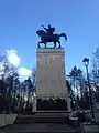 The equestrian statue of Stephen III of Moldavia