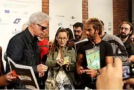 Jim Jarmousch signing at the Thessaloniki Film Festival (2015)