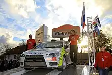 Aleksey Lukyanuk and Aleksey Arnautov on Rally Saaremaa podium 2012