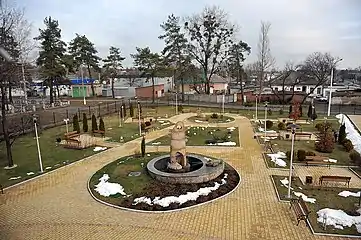 Hotel courtyard in Sviatohirsk