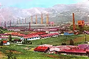 Panoramic view of the Ironworks [bs] (postcard; 1964)