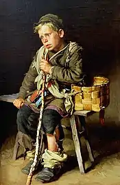 Boy beggar with a basket (1886)