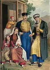 Crimean Tatar family and a mullah