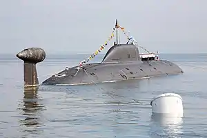 An Akula-class submarine during the Russian Navy Day in 2009