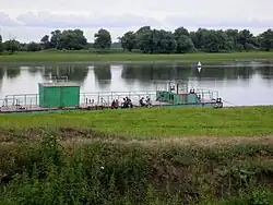 Fishing from pier in Tarsky District