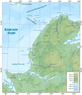 Map showing the location of Cape Sterligov