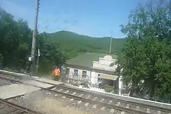 A rail crossing in  Pogranichny in Pogranichny District