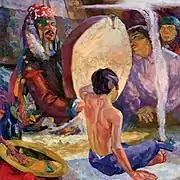 Shaman in a yurt, 1927