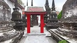 The minor chedis inside the temple