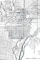 Sapporo city map in 1891, showing the city's grid plan