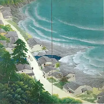 Coastal Landscape, 1927. Two-panel screen.