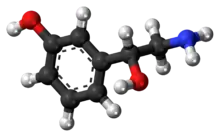 Ball-and-stick model of (R)-Norfenefrine