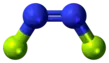 cis-dinitrogen difluoride ball-and-stick model