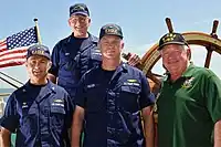 4 generations of Eagle COs, (L-R) CAPT Jones, ADM Papp, CAPT Pulver, CAPT(ret) Cummings, 2012