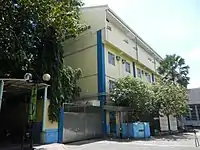 Outside view of the High School Building, seen in 2016.