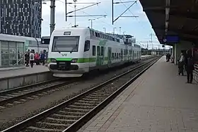 A Class Sm4 unit at Tampere station in July 2016 after working a Main Line regional service.