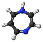 Ball-and-stick model of the 1,4-diazepine molecule