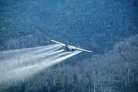 U.S. Air Force aircraft spraying defoliant