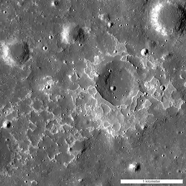 Ina-like feature in lunar Mare Tranquillitatis. Width of the image is 3 km.