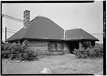 High-roofed stone building