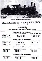 1892 time table