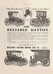 1908 Reliable Dayton advertisement in Motor Age magazine