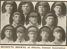 The 1910 Monmouth Browns baseball team.