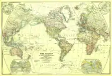 Map of The World in 1922 by the National Geographic Society showing the Antarctic (Southern) Ocean.