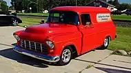 1955 Chevrolet Panel Truck at a car show in Minnesota