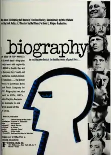 1961 advertisement for the Biography syndicated series showing its early logo