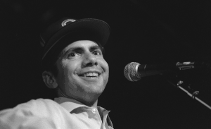  Steve Goodman in front of a microphone