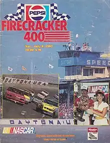 The 1987 Pepsi Firecracker 400 program cover.