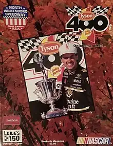 The 1994 Tyson Holly Farms 400 program cover, featuring Rusty Wallace.