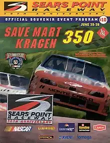 The 1998 Save Mart/Kragen 350 program cover, featuring Jeff Gordon.