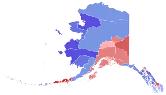 Percentages for Valdez-Cordova, Hoonah-Angoon-Skagway, and Wrangell-Petersburg calculated by adding togetherdata from modern equivalents.