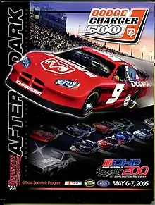 The 2005 Dodge Charger 500 program cover, featuring Kasey Kahne.