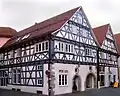 An example of the timber-framed homes of the old town