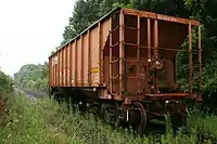 N&W ballast hopper car.