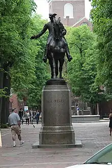 Paul Revere (1899, dedicated 1940) at Old North Church in Boston