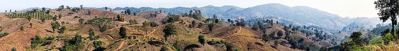 The eastern flank of the range, in Nan Province