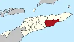 Map of East Timor highlighting the Municipality