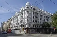 Number 61 - Corner House, former building of the KGB of the Latvian SSR during the second Soviet occupation of Latvia; initially built as a residential house in 1911