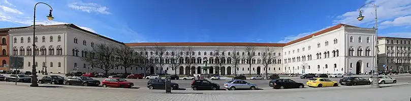 View of the main building of LMU from Professor-Huber-Platz in 2017