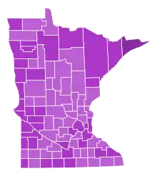 County Results for Jesson v. BrownJesson:       50–60%      60–70%      70–80%