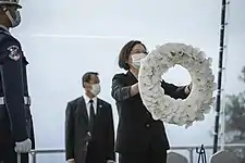 President Tsai offering wreath