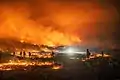 Firefighters during night operations on August 16.